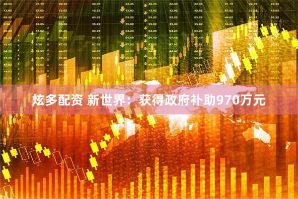 炫多配资 新世界：获得政府补助970万元