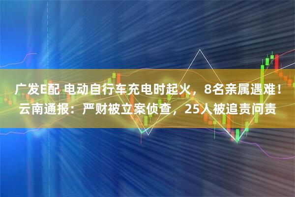 广发E配 电动自行车充电时起火，8名亲属遇难！云南通报：严财被立案侦查，25人被追责问责